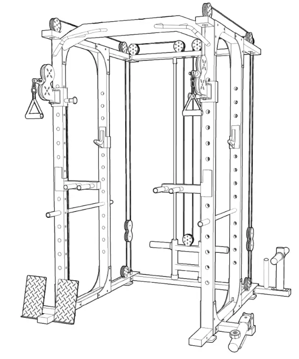 LSG GRK100 Multi Function Power Rack with Adjustable Cable Pulleys - fig10