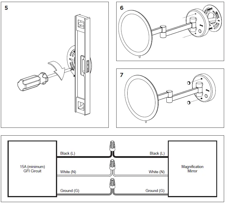robern LIT Wall-Mounted Magnification Mirror 5