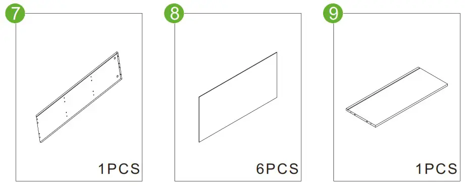 URTR HY01616Y 70 8 Inch Black Wood Bookcase with 6 Shelf - Parts 2