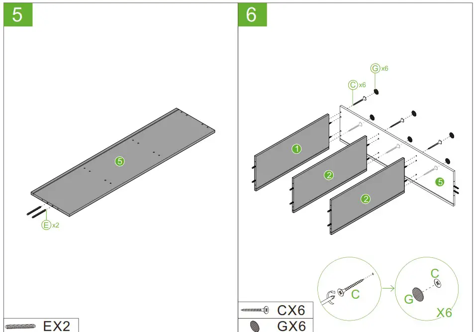 URTR HY01616Y 70 8 Inch Black Wood Bookcase with 6 Shelf - Product Assembly 4