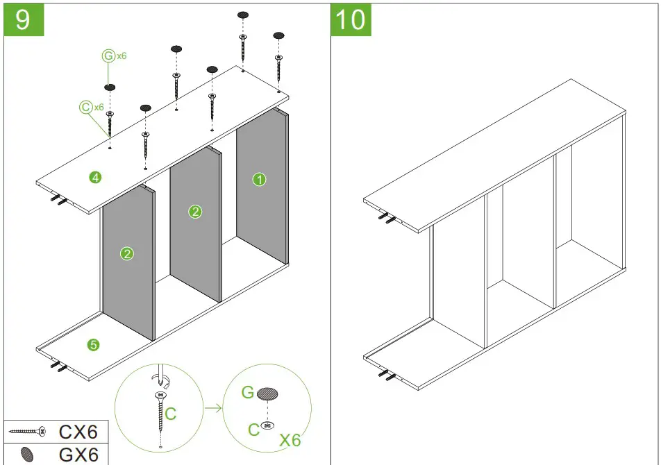 URTR HY01616Y 70 8 Inch Black Wood Bookcase with 6 Shelf - Product Assembly 6