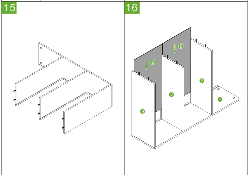 URTR HY01616Y 70 8 Inch Black Wood Bookcase with 6 Shelf - Product Assembly 9