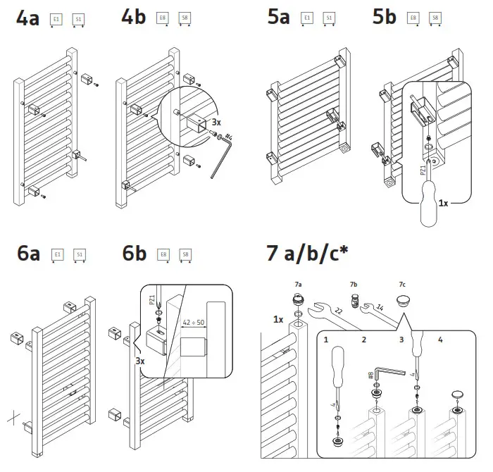 TERMA 2728BTU Warp T One Electric Towel Rail- Fig