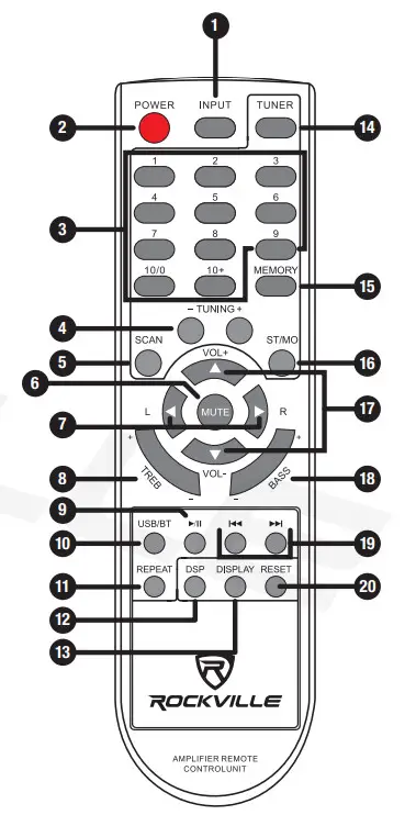 ROCKVILLE RPA60BT V2 Professional Mixing Karaoke - Remote Control