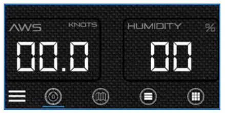 CALYPSO 34165 AnemoTracker App - there are four screen