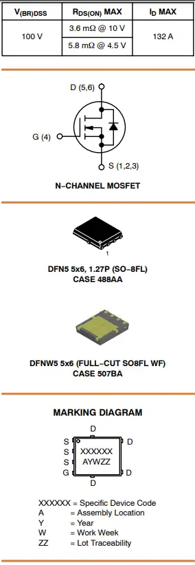 onsemi NVMFS3D6N10MCLT1G MOSFET Power Single N-Channel-fig2