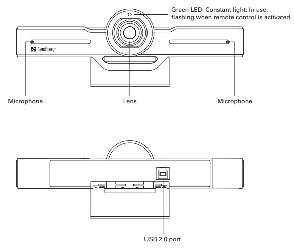 Sandberg 134-22 ConfCam EPTZ 1080P HD Remote-Product overview