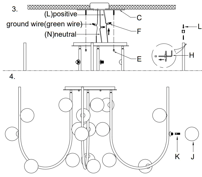 STUDIO M SM24953PP 18 Light FLush Mount Chandelier - Overviwe 1