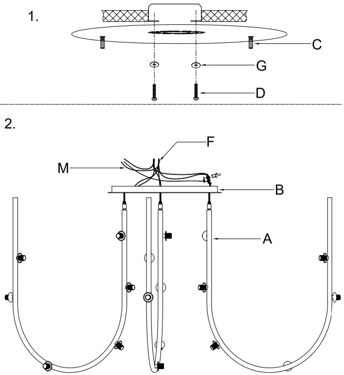 STUDIO M SM24953PP 18 Light FLush Mount Chandelier - Overviwe
