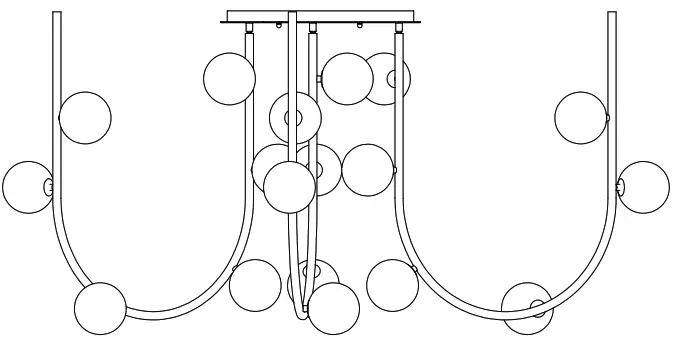 STUDIO M SM24953PP 18 Light FLush Mount Chandelier