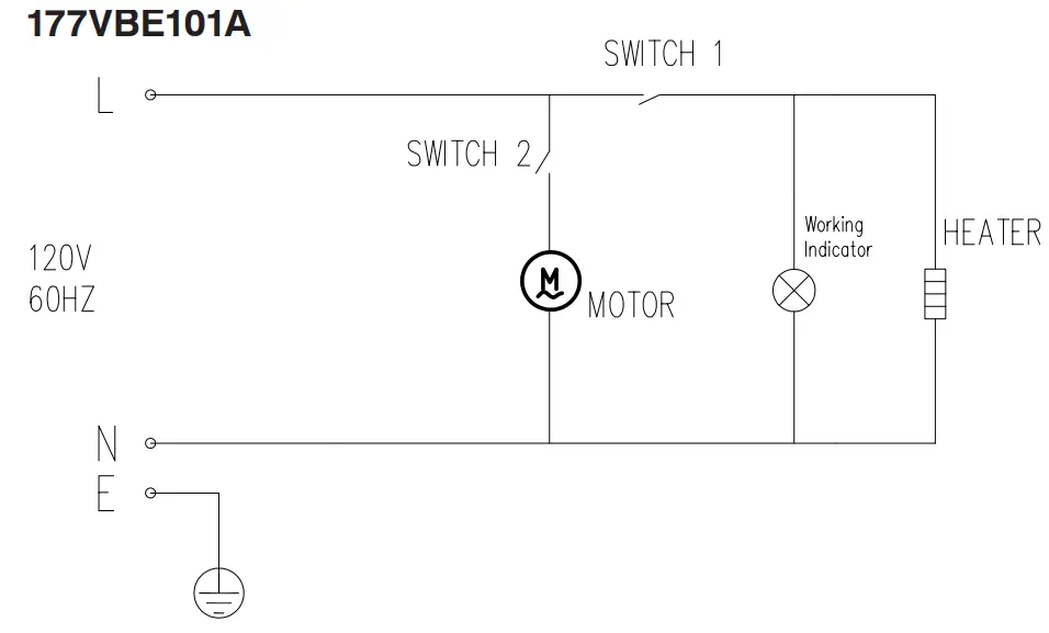 AVANTCO 177VBE101A Electric Vertical Broilers - Circuit Diagram
