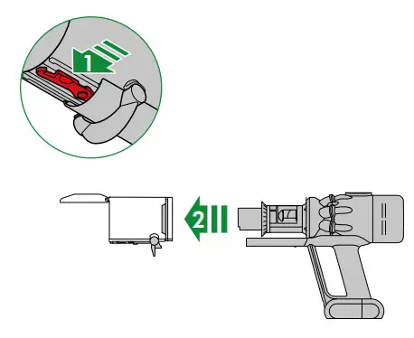 dyson N547 Cordless Vacuum Cleaner- position