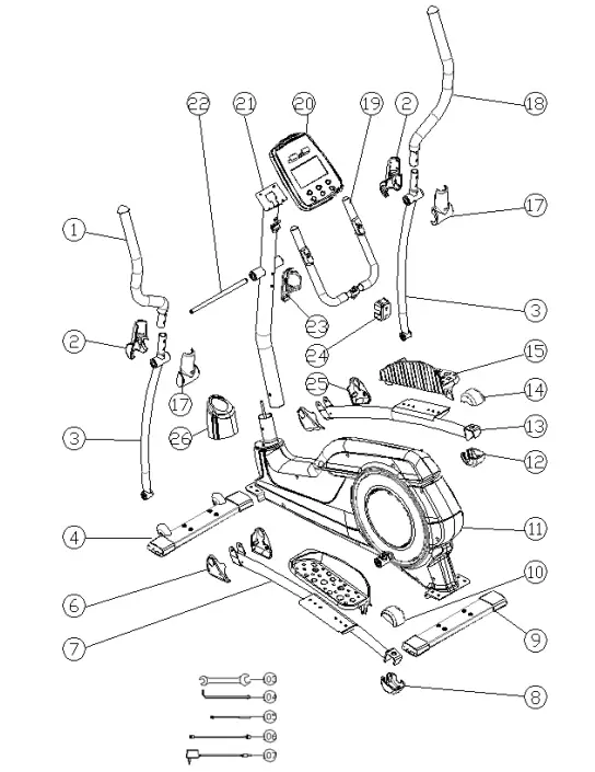 FORTIS FSAEXT380AA Automatic Variable Resistance Magnetic Flywheel Elliptical Cross Trainer - FIGURE 1