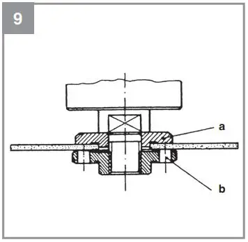 Einhell TC-AG 115 Classic Angle Grinder Instruction Manual - Flange arrangement when using a straight cutting wheel
