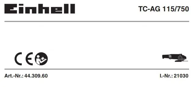 Einhell TC-AG 115 Classic Angle Grinder Instruction Manual