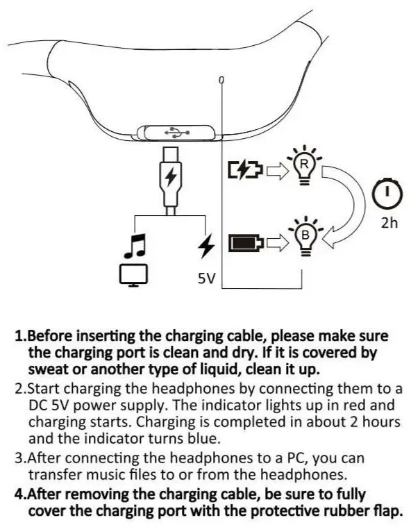 Shenzhen Tianyuan Industrial M1 Bone Conduction Headphones User Manual - Charging