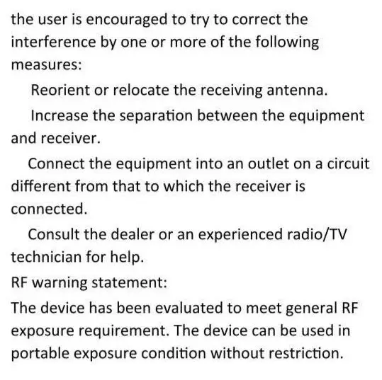 Shenzhen Tianyuan Industrial M1 Bone Conduction Headphones User Manual - FCC Statement