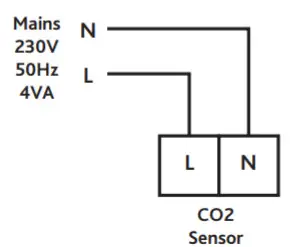 nuaire DRI-ECO CO2 CO2 Sensor For Use With RF Enabled Hall Control DRI ECO Units - Wiring Diagram