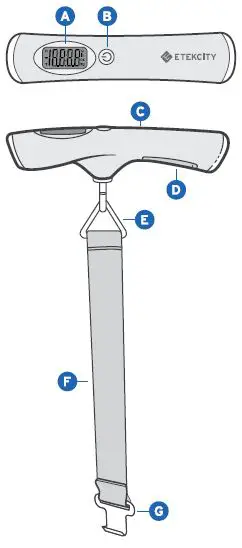 ETEKCITY EL19 Digital Luggage Scale FIG 1
