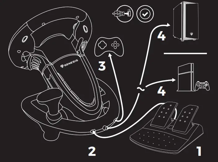 GENESIS SEABORG 350 Steering Wheel Plus Pedals Nintendo Switch