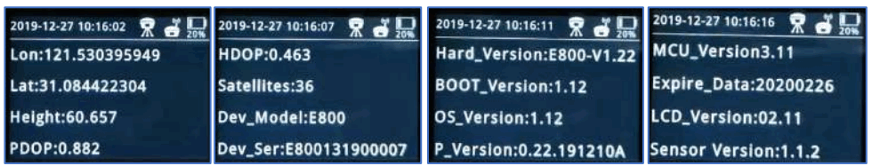 e survey E800 GNSS Receiver - Device Information