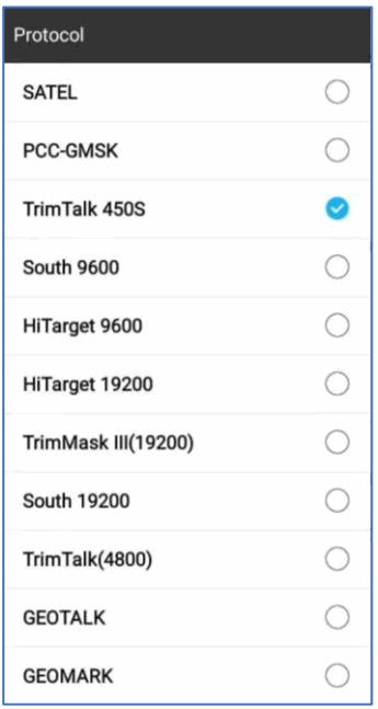 e survey E800 GNSS Receiver - Supported radio protocol