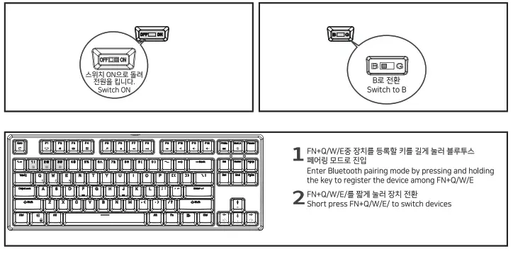 MONSTAR NINJA87PRO Mechanical Keyboard - blutooth