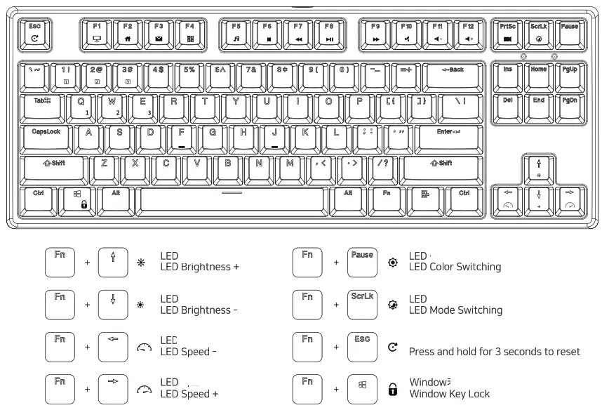 MONSTAR NINJA87PRO Mechanical Keyboard - keybod 1