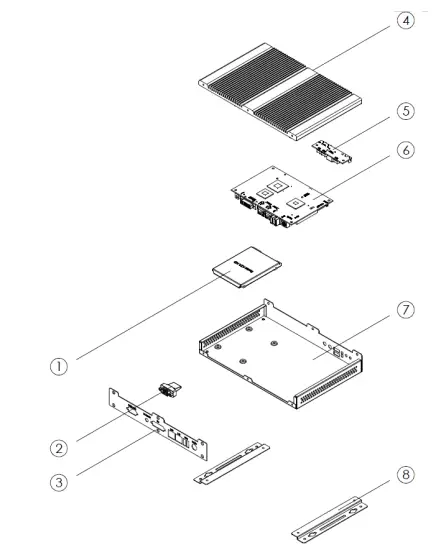 Exploded view of the ASB200 assembly