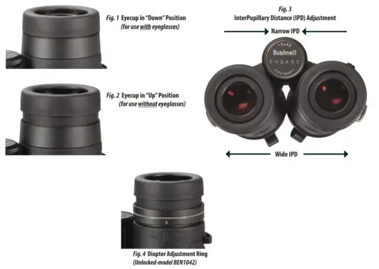 Bushnell Engage DX Binoculars - FOCUS AND DIOPTER ADJUSTMENT