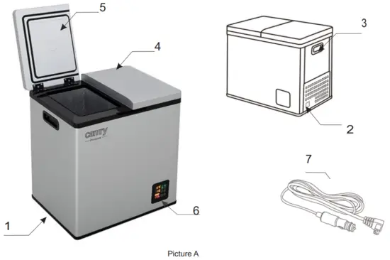 camry CR 8076 38L Portable Refrigerator - fig