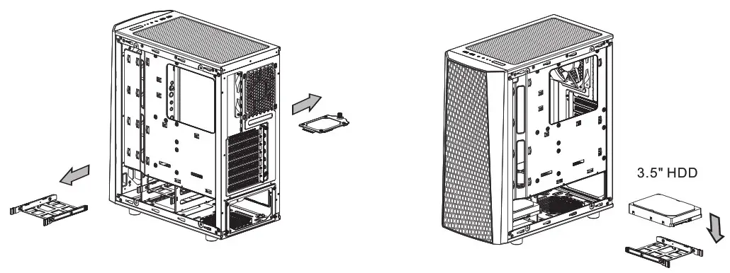 Thermaltake Tempered Glass Logo HDD Installation 1