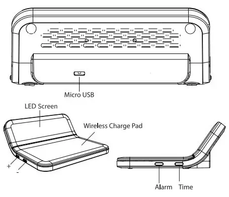 tzumi Alarm Clock with Wireless Charging User Manual - Product Overview and Function