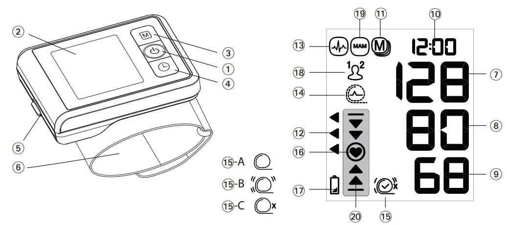 microlife BP W70 Wrist Blood Pressure Monitor - parts