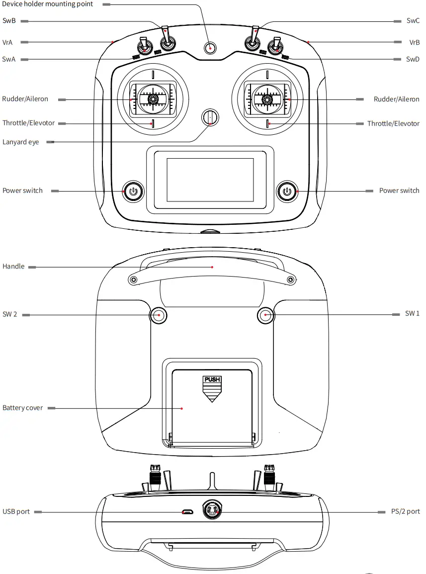 AGILE-X AGX-l6S Digital Proportional Radio Control System - Transmitter Overview