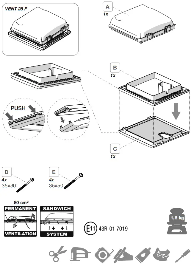 Fiamma VENT 28F Rooflight - Tech
