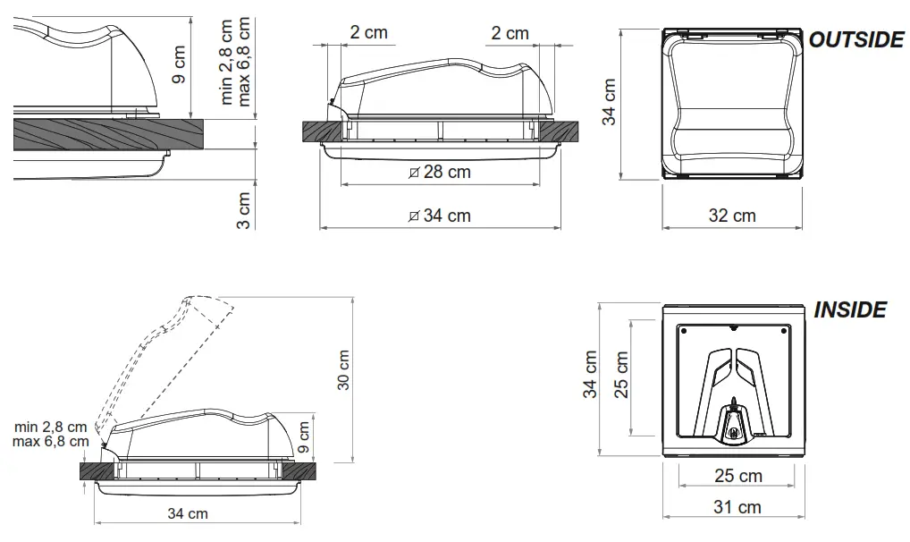 Fiamma VENT 28F Rooflight - Tech1
