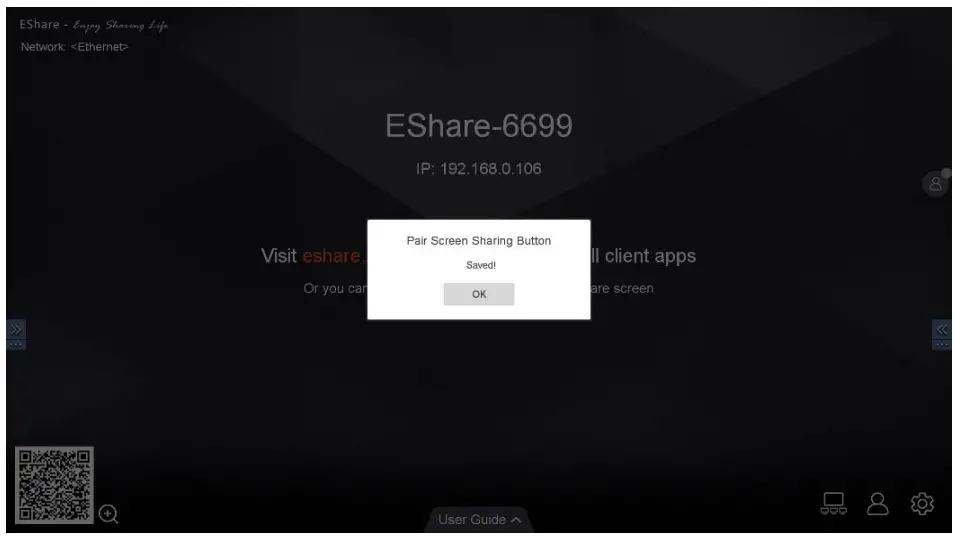 Nzs Dba Onescreen CAST001 USB Wireless Presentation Button - Setting