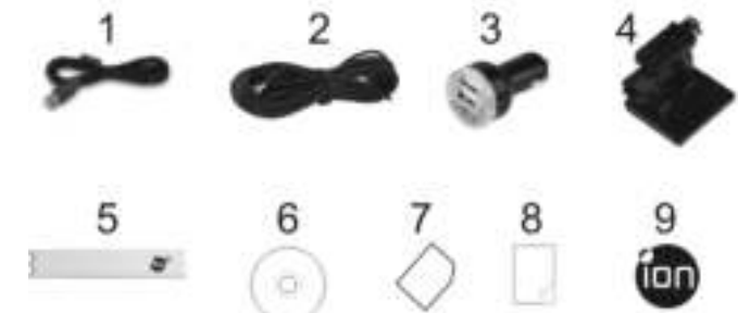 iON Camera ACTIVEON CX GOLD Plus Dashcam Wi Fi In Car Camera - Package Contents