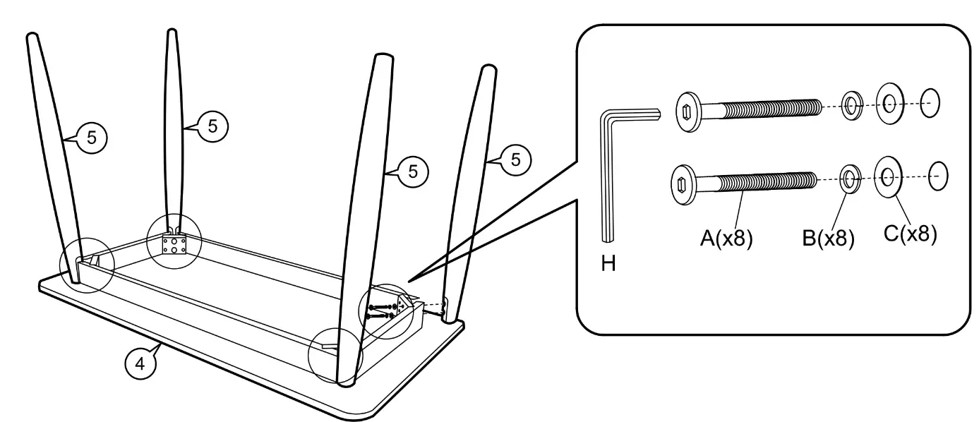 ASHCROFT ASH0197 Rectangular White Solid Wood Secretary Desk - FIG 13