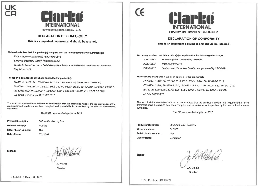 Clarke CLS505 505MM Circular Log Saw - fig19