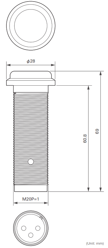 audio-technica ES945O Omnidirectional Condenser Boundary Microphone - Dimensions