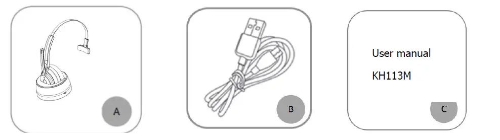 Headphones-KH113M-Mono-Bluetooth-Headset fig- (2)