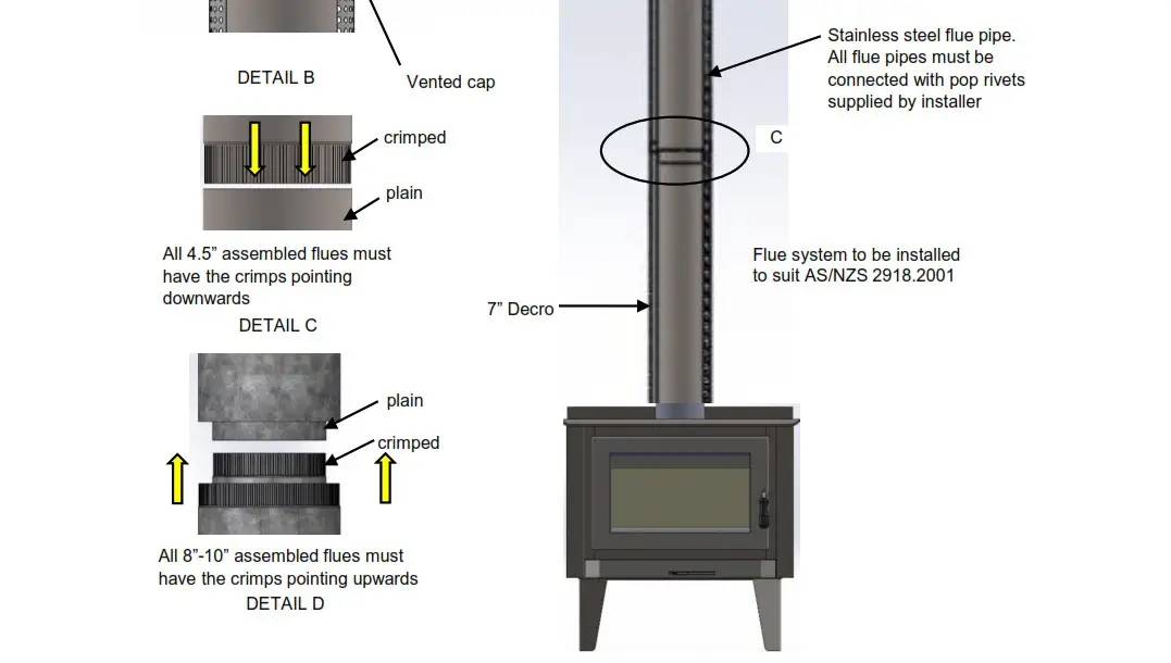 KEMLAN Tempo 3 Freestanding Wood Fireplace - INSTALLATION INSTRUCTION 4