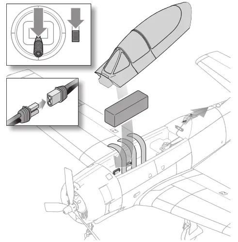 E flite T 28 Trojan BNF Basic with Smart RC Plane - Battery