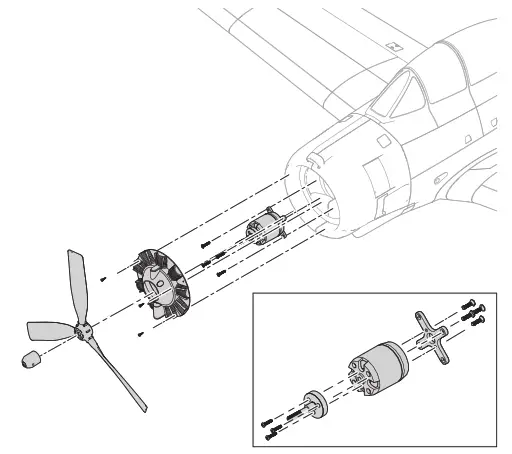 E flite T 28 Trojan BNF Basic with Smart RC Plane - disconnect