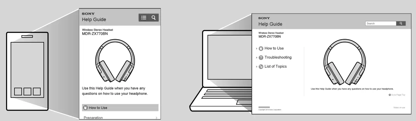 SONY MDR-ZX780DC Wireless Noise Canceling Stereo Headset - Refer to the Help Guide