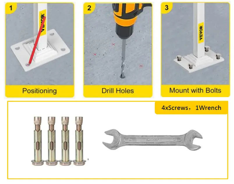VEVOR LTFSBSDDZJSFS0001V0 Single Post Handrail Wrought Iron Handrail Fits 1