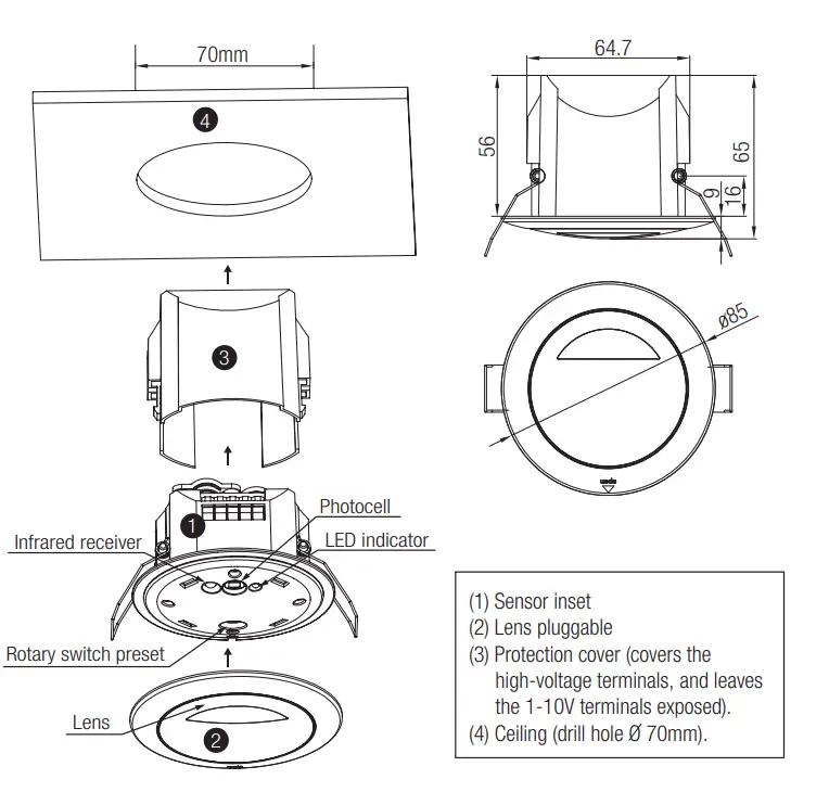 HYTRONIK-HMW22-Flush-Mount-Microwave-Motion-Sensor-2
