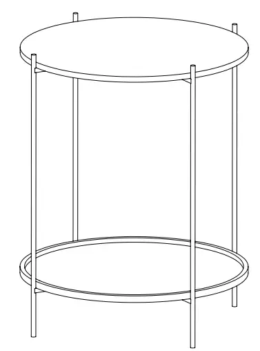 URTR HY02126Y Faux Marble Round Side Table